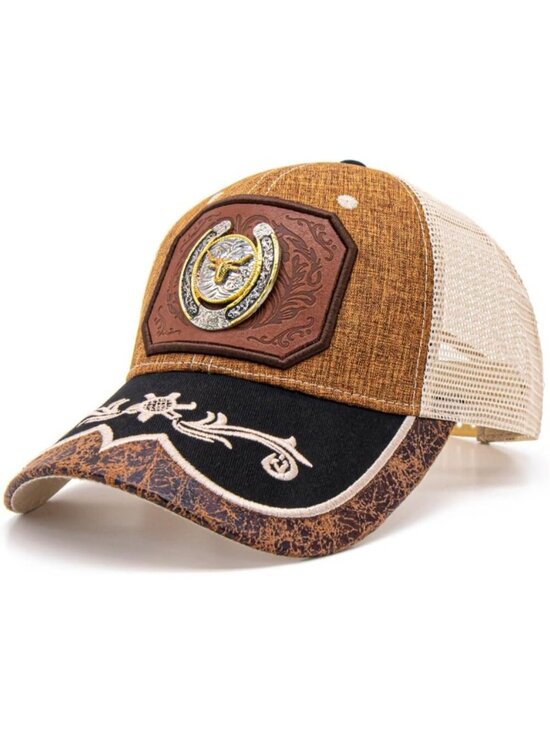 Unisex Brown 4 Western Trucker Hat Vintage Cowboy Country Cute Baseball Cap main image 6